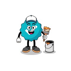 Obraz premium Character mascot of verified sign as a painter