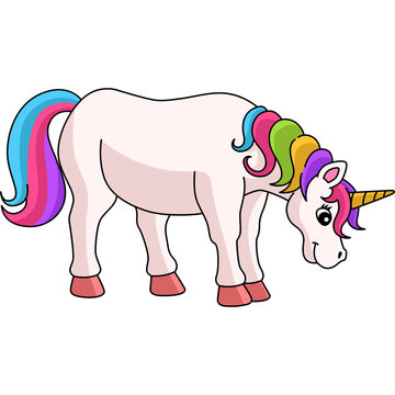 Unicorn Cartoon Colored Clipart Illustration