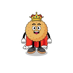 Mascot Illustration of biscuit round king
