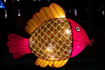 Luminous Fish. Traditional lamps from china lantern festival. Chinese Lunar New year carnival...