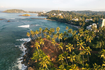 Coconut tree hill in Mirissa Beach. Sri Lanka.