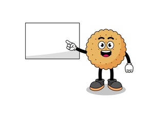 biscuit round illustration doing a presentation