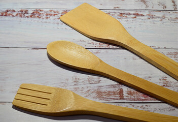 wooden kitchen utensils