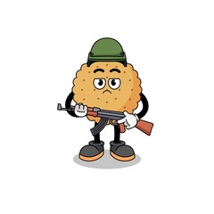 Cartoon of biscuit round soldier
