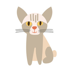Cat portrait on isolated background. Vector illustration.