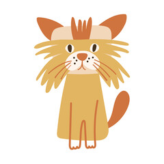 Persian Cat portrait on isolated background. Vector illustration.