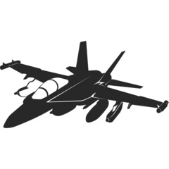 Fototapeta na wymiar A military plane flying in the sky. Vector image.