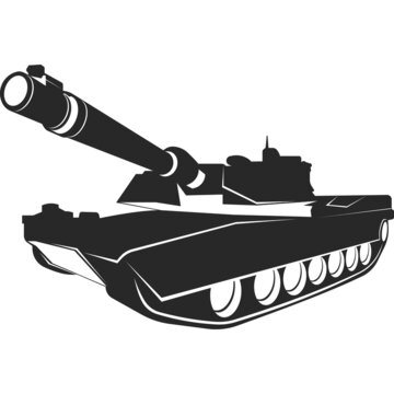 A military tank with a muzzle. Vector image.