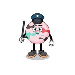 Cartoon Illustration of bath bomb police