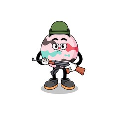 Cartoon of bath bomb soldier