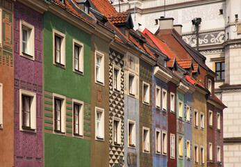 Obraz premium Houses of merchants at Old Market square in Poznan. Poland