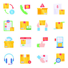 Pack of Packages Flat Icons

