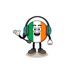 Mascot Illustration of ireland flag as a customer services