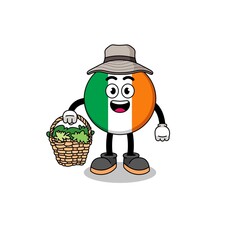 Character Illustration of ireland flag as a herbalist