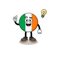 ireland flag cartoon with get an idea pose