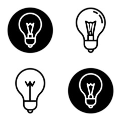 Lightbulbs1-3 Flat Icon Set Isolated On White Background