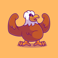 cute fat eagle illustration suitable for mascot sticker and t-shirt design