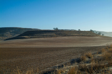 Obraz premium Paisaje agrícola de Peñafiel, Valladolid, Castilla y León