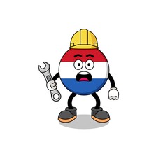 Fototapeta premium Character Illustration of netherlands flag with 404 error