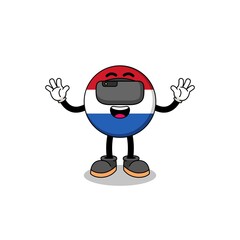 Illustration of netherlands flag with a vr headset