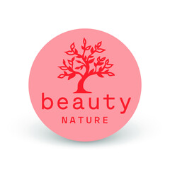 Tree vector logo this beautiful tree is a symbol of life, beauty, growth, strength, and good health. Tree vector icon. Art trees vector illustration logo design. Beauty studio lettering composition.