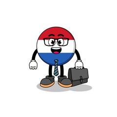 netherlands flag mascot as a businessman