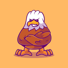 cute fat eagle illustration suitable for mascot sticker and t-shirt design