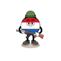 Obraz na płótnie Canvas Cartoon of netherlands flag soldier