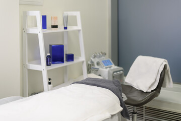 Work place of cosmetologist with all useful stuff