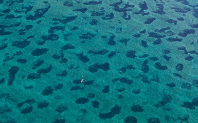 Ocean arial with boat