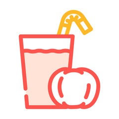 fresh drink prepare from tomato color icon vector. fresh drink prepare from tomato sign. isolated symbol illustration