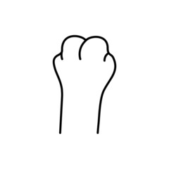 Cat paw. Home pet. Soft cat paw. Design element for logo. Black outline. Vector line icon isolated on white background