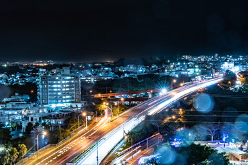 Fototapeta na wymiar 沖縄 雨の日に高台からの夜景