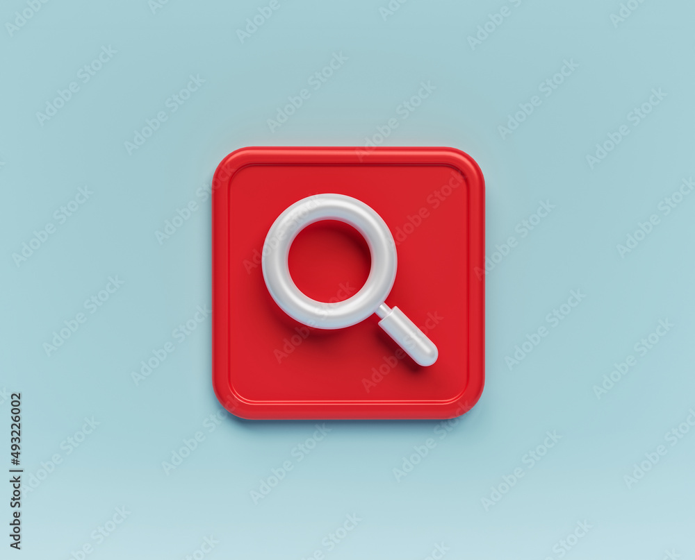 Aufkleber simple internet search icon. 3d rendering