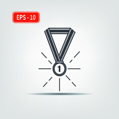 Icon for use in web applications, mobile applications and print media. EPS-10. Vector image. Medal icon, award.