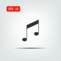 Icon for use in web applications, mobile applications and print media. EPS-10. Vector image. Music icon, melody, song, note, sound, sound sign.
