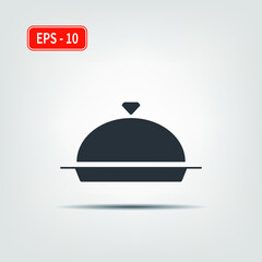 Icon for use in web applications, mobile applications and print media. EPS-10. Vector image. Food serving tray icon.
