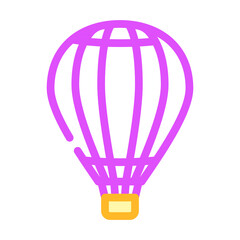 Obraz premium balloon flying transport color icon vector. balloon flying transport sign. isolated symbol illustration