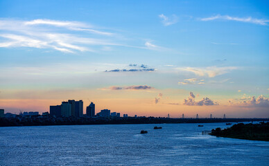 the river in sunset