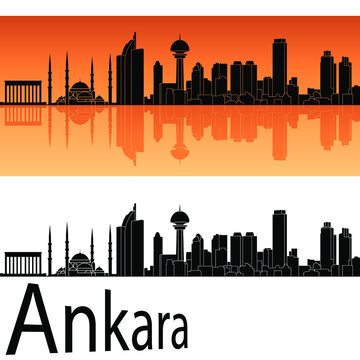 skyline in ai format of the city of ankara