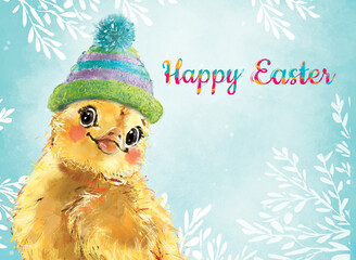 Happy Easter. Greeting cards or posters with lamb. Cute lamb poster template. Spring colours.