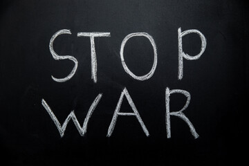 stop war text on board
