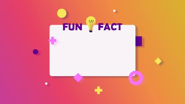 Fun fact banner concept animation. Light bulb symbol. gradient background, geometric abstract shapes. Interesting fact dyk sign. did you know animated video with copyspace for text template