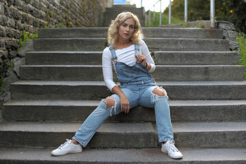 Beautiful woman posing at the street.