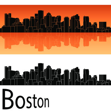skyline in ai format of the city of boston