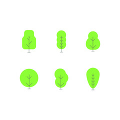 Set collection trees icons, forest, park and garden tree.