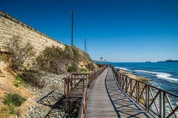 Limassol / Cyprus Beach Walk way Sun 