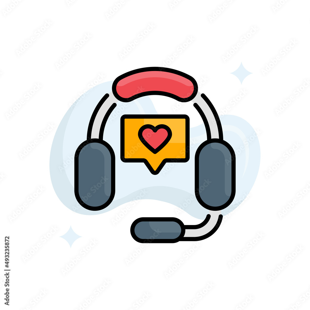 Poster Help Line Vector Filled Outline Icon design illustration. EPS 10 File on White background