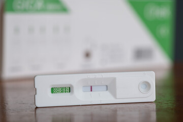 covid-19 negative test result with antigen rapid test kit (ATK), The test showed a negative result