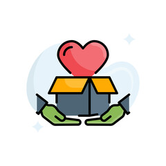 Give Love Vector Filled Outline Icon design illustration. EPS 10 File on White background
